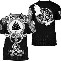 Viking 3D Printed T-Shirt Men's Summer Short Sleeve The Best Gift for Friends, Brothers and Sisters Meaningful Gift For Family Gift For Boyfriend Valentine Gift