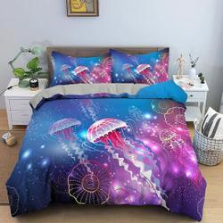 Pink glowing jellyfish Bedding SetsGift For Your Girlfriend Boyfriend Gift For Love Gift For Friend Best Valentine Present Holiday Gift