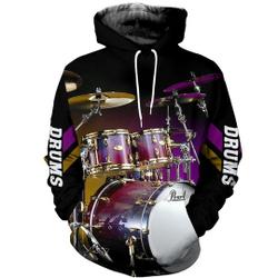 Drum 3D All Over Printed Clothes, Hoodie Shirt
