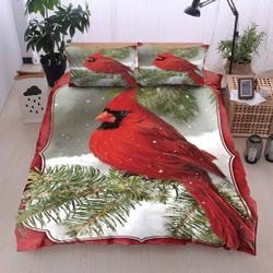 Christmas Cardinal Pattern Christmas Bedding SetsGift For Your Girlfriend Boyfriend Gift For Love Gift For Friend Best Valentine Present Holiday Gift