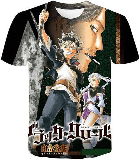 Black Clover Print Fashion Anime T-Shirt Meaningful Gift For Family Gift For Boyfriend Valentine Gift