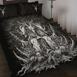 Skull Satanic Goat Quilt Bedding Set Gift For Your Girlfriend Boyfriend Gift For Love Gift For Friend Best Valentine Present Holiday Gift