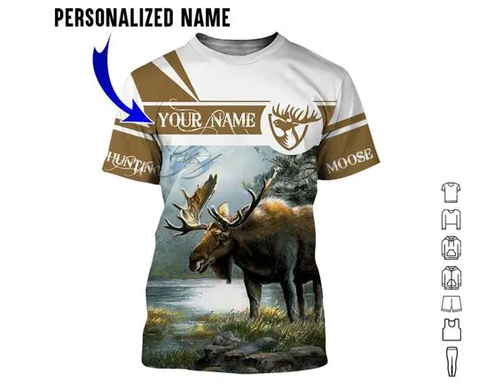 Personalized Name Moose Hunting 3D All Over Printed Shirt Meaningful Gift For Family Gift For Boyfriend Valentine Gift