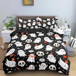 Cute ghost and skulls halloween bedding Set Gift For Your Girlfriend Boyfriend Gift For Love Gift For Friend Best Valentine Present Holiday Gift