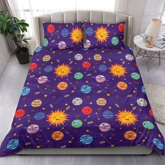 Outer Space Duvet Cover, Bedroom Decor BeddingGift For Your Girlfriend Boyfriend Gift For Love Gift For Friend Best Valentine Present Holiday Gift
