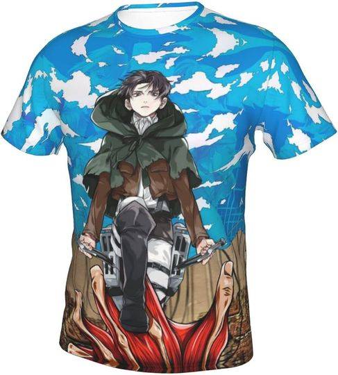 Attack on Titan Novelty 3D Anime Printed T-Shirt Meaningful Gift For Family Gift For Boyfriend Valentine Gift