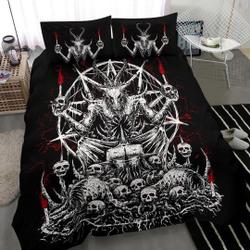Skull Skeleton Satanic Goat Eternal Impaled Torment Skull Bedding Set Gift For Your Girlfriend Boyfriend Gift For Love Gift For Friend Best Valentine Present Holiday Gift