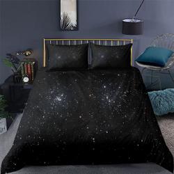 Galaxy Stars Black Bedding Set Gift For Your Girlfriend Boyfriend Gift For Love Gift For Friend Best Valentine Present Holiday Gift