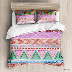 Green Pink Blue Geometric Colorful Bedding Set Gift For Your Girlfriend Boyfriend Gift For Love Gift For Friend Best Valentine Present Holiday Gift