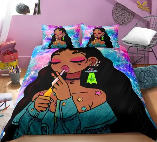 African Black Girl Bedding Set Gift For Your Girlfriend Boyfriend Gift For Love Gift For Friend Best Valentine Present Holiday Gift