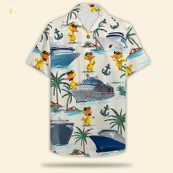 3D Cruising Ducks Hawaiian Shirt Gift For Your Girlfriend Boyfriend Gift For Love Gift For Friend Best Valentine Present Holiday Gift