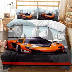 Orange Sport Car Bedding Set Gift For Your Girlfriend Boyfriend Gift For Love Gift For Friend Best Valentine Present Holiday Gift