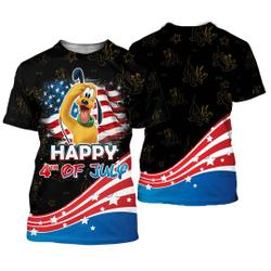 Pluto Dog July 4th USA Flag Patterns Disney Cartoon Outfits Unisex Casual T-shirts Meaningful Gift For Family Gift For Boyfriend Valentine Gift