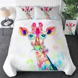 Colorful Giraffe Quilt Cover Giraffe Bedding SetsGift For Your Girlfriend Boyfriend Gift For Love Gift For Friend Best Valentine Present Holiday Gift
