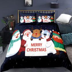 Santa Claus, Merry Christmas Theme Bedding Set Gift For Your Girlfriend Boyfriend Gift For Love Gift For Friend Best Valentine Present Holiday Gift