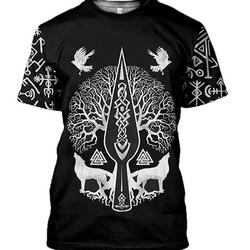 Viking 3D Printed T-Shirt Men's Summer Short Sleeve The Best Gift for Friends, Brothers and Sisters Meaningful Gift For Family Gift For Boyfriend Valentine Gift