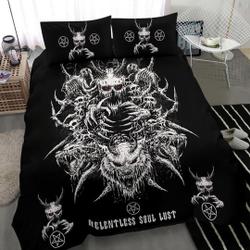 Skull Demon Wolf With Inverted Pentagram Crystal Ball  Bedding Set Gift For Your Girlfriend Boyfriend Gift For Love Gift For Friend Best Valentine Present Holiday Gift