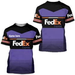 Fedex Purple T-shirt 3d custom name gift for Delivery Driver Meaningful Gift For Family Gift For Boyfriend Valentine Gift