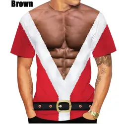 Funny Muscle Christmas T-Shirt, 3D T-Shirt 3 Meaningful Gift For Family Gift For Boyfriend Valentine Gift