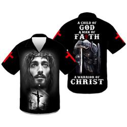 A Child Of God Hawaii Set, Man Faith Hawaii Shirt Gift For Your Girlfriend Boyfriend Gift For Love Gift For Friend Best Valentine Present Holiday Gift