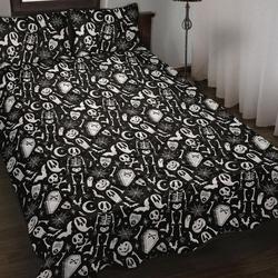 Dearly Departed Halloween Quilted Bedding Set Gift For Your Girlfriend Boyfriend Gift For Love Gift For Friend Best Valentine Present Holiday Gift