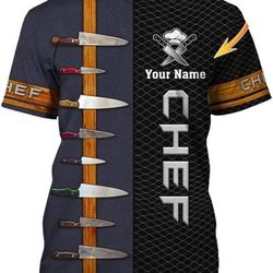 Personalized Black Chef T Shirt 3D All Over Printing Meaningful Gift For Family Gift For Boyfriend Valentine Gift