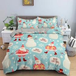 Snowman Santa Claus Christmas Bedding setsGift For Your Girlfriend Boyfriend Gift For Love Gift For Friend Best Valentine Present Holiday Gift