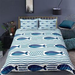 Ocean Theme Cartoon Fish Bedding Set Gift For Your Girlfriend Boyfriend Gift For Love Gift For Friend Best Valentine Present Holiday Gift