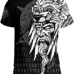 Vikings Men's with Nordic Odin 3D Tattoo Summer T Shirt Meaningful Gift For Family Gift For Boyfriend Valentine Gift