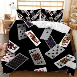 3 Piece Playing Card Duvet Cover Set, Comforter Set, Playing Card Casino Bedding Set Gift For Your Girlfriend Boyfriend Gift For Love Gift For Friend Best Valentine Present Holiday Gift