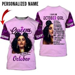 October birthday 3D T-shirt Meaningful Gift For Family Gift For Boyfriend Valentine Gift
