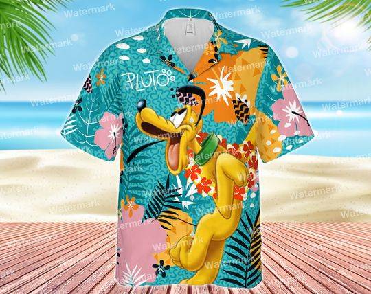 Pluto hawaiian shirt, mickey mouse hawaiian shirt Gift For Your Girlfriend Boyfriend Gift For Love Gift For Friend Best Valentine Present Holiday Gift