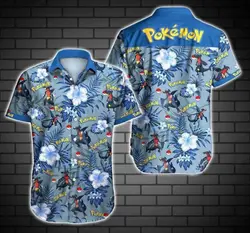PKM Garchomp Hawaiian Shirt, PKM Unite Hawaiian Shirt Gift For Your Girlfriend Boyfriend Gift For Love Gift For Friend Best Valentine Present Holiday Gift