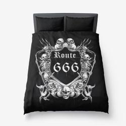 Route 666 Skull Bedding Set Gift For Your Girlfriend Boyfriend Gift For Love Gift For Friend Best Valentine Present Holiday Gift