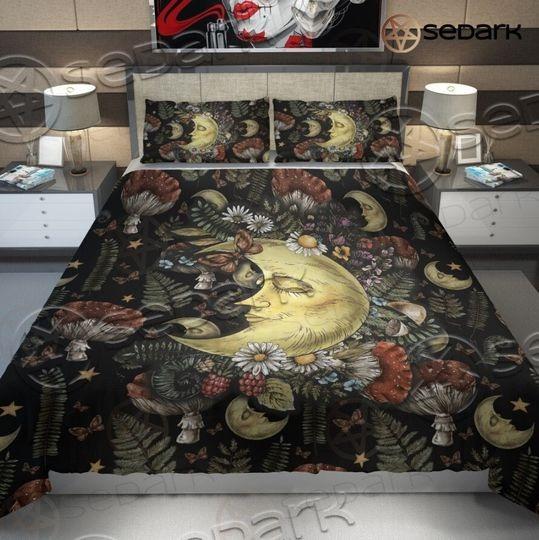 Vintage Mushroom Moon Cottagecore Witch Bedding SetsGift For Your Girlfriend Boyfriend Gift For Love Gift For Friend Best Valentine Present Holiday Gift