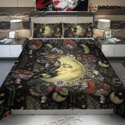 Vintage Mushroom Moon Cottagecore Witch Bedding SetsGift For Your Girlfriend Boyfriend Gift For Love Gift For Friend Best Valentine Present Holiday Gift