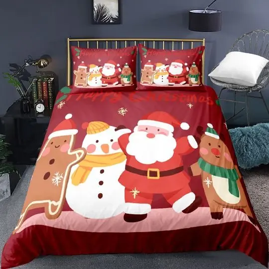 Santa Claus Merry Christmas Theme Bedding Set Gift For Your Girlfriend Boyfriend Gift For Love Gift For Friend Best Valentine Present Holiday Gift