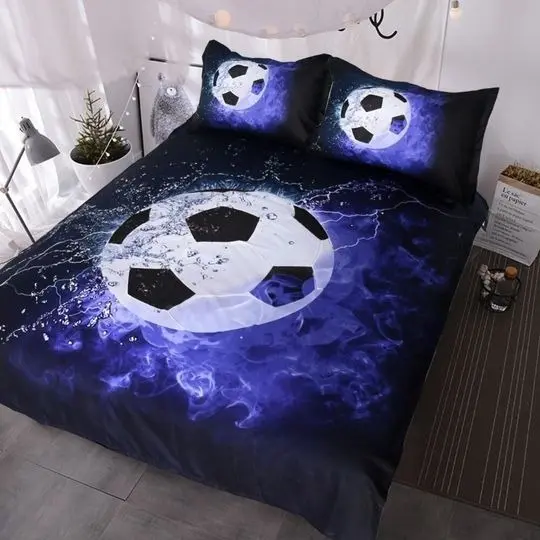 3D Soccer ball Duvet Cover Water Bedding SetsGift For Your Girlfriend Boyfriend Gift For Love Gift For Friend Best Valentine Present Holiday Gift