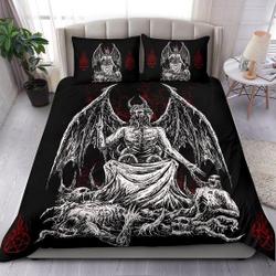 Skull Skeleton Satanic Pentagram Winged Demon God Bedding Set Gift For Your Girlfriend Boyfriend Gift For Love Gift For Friend Best Valentine Present Holiday Gift
