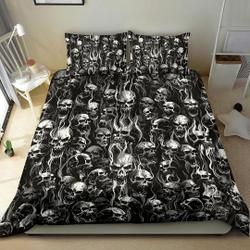 New Skull Smoke Style! Bedding Set Gift For Your Girlfriend Boyfriend Gift For Love Gift For Friend Best Valentine Present Holiday Gift