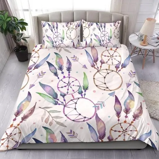 Boho Feathers Bedding SetsGift For Your Girlfriend Boyfriend Gift For Love Gift For Friend Best Valentine Present Holiday Gift