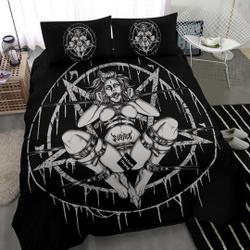 Demon Satanic Pentagram Chained To Sin and Lovin It Bedding Set Gift For Your Girlfriend Boyfriend Gift For Love Gift For Friend Best Valentine Present Holiday Gift