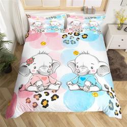 Cartoon Cute Elephant Bedding SetsGift For Your Girlfriend Boyfriend Gift For Love Gift For Friend Best Valentine Present Holiday Gift