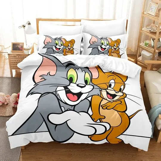 Mouse Jerry Bedding Set Gift For Your Girlfriend Boyfriend Gift For Love Gift For Friend Best Valentine Present Holiday Gift