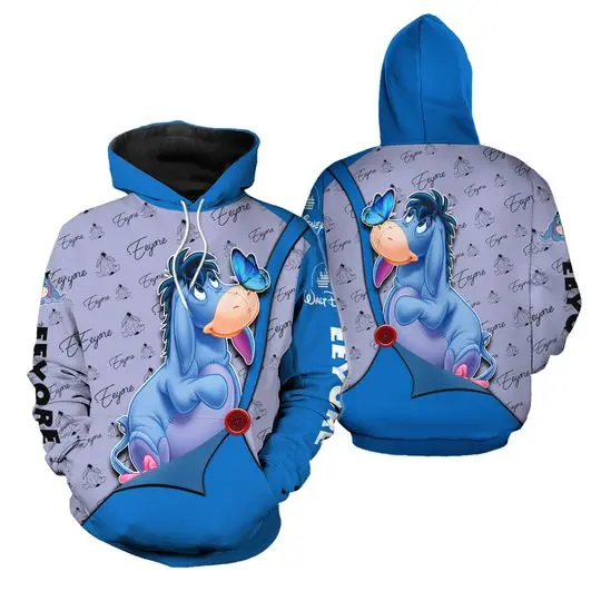 Adorable Eeyore Winnie The Pooh, Cute Eeyore All Over Print Hoodie
