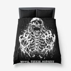 Skull Zombie Death Metal Thrash Bedding Set Gift For Your Girlfriend Boyfriend Gift For Love Gift For Friend Best Valentine Present Holiday Gift