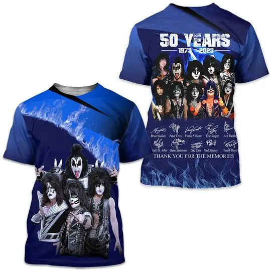 Ki.ss Band 50th Anniversary 1973-2023 3D T-Shirt Meaningful Gift For Family Gift For Boyfriend Valentine Gift