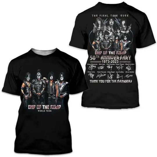 Ki.ss Band 50th Anniversary 1973-2023 Signature 3D T-Shirt Meaningful Gift For Family Gift For Boyfriend Valentine Gift