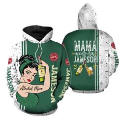 Alcohol Mom, Jameson Lover Gift, Mama Needs Her Jameson Hoodie