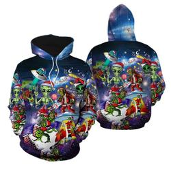 Alien Santas Christmas 3D Hoodie, Funny Christmas Shirt